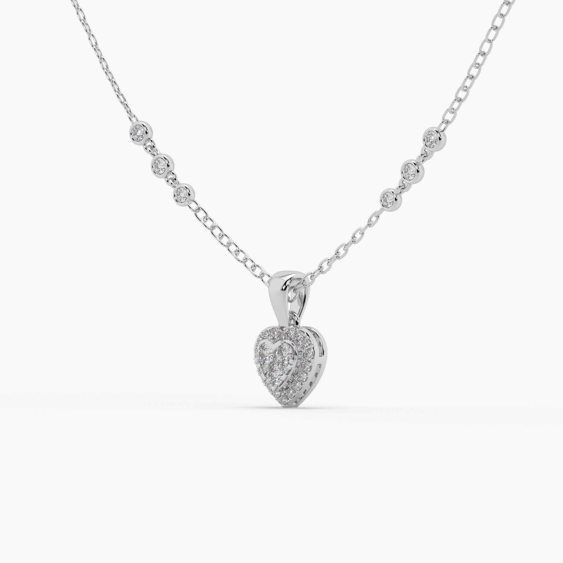 Guru Jewel's Attractive Diamond Studded In Silver Only Pendent For Her
