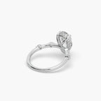 Guru Jewel's Fancy Pear And Round Shaped Diamond Studded Silver Ring For her