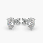 Guru Jewel's Pear Shaped Fancy Solitaire Studded In Silver Exclusive Earrings For Her