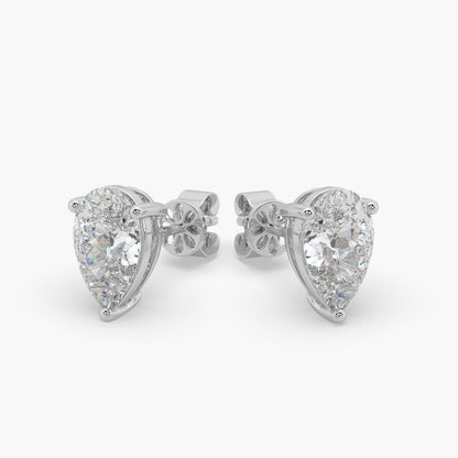 Guru Jewel's Pear Shaped Fancy Solitaire Studded In Silver Exclusive Earrings For Her
