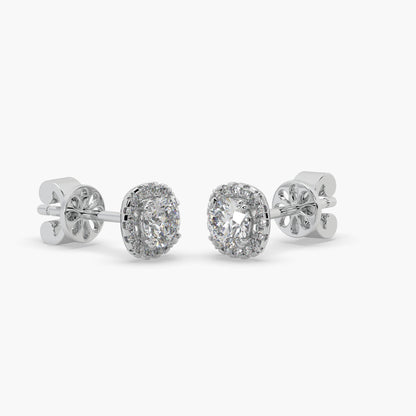 Guru Jewel's Round Solitaire Diamond Studded In Silver Fascinating Earrings For Her