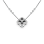 Fascinating 925 Silver And Round Diamond And Black Stone Studded Only Pendent