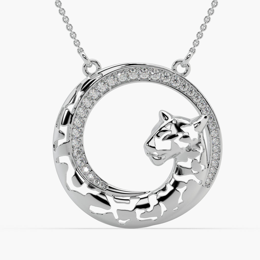 Guru Jewel's Captivating Diamond Studded Silver Only Pendent For Her
