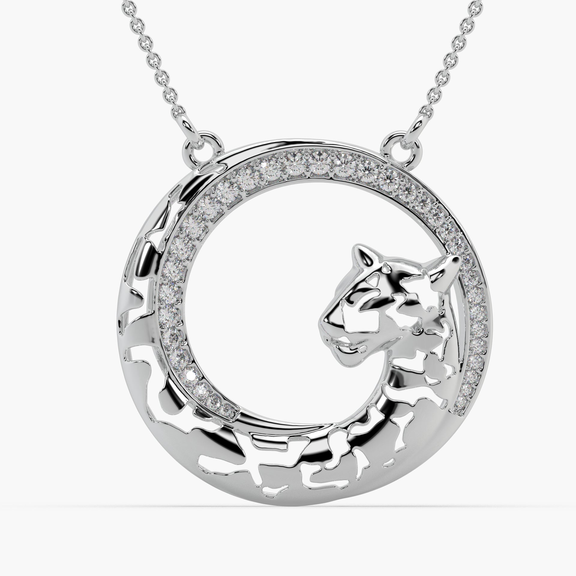 Guru Jewel's Captivating Diamond Studded Silver Only Pendent For Her