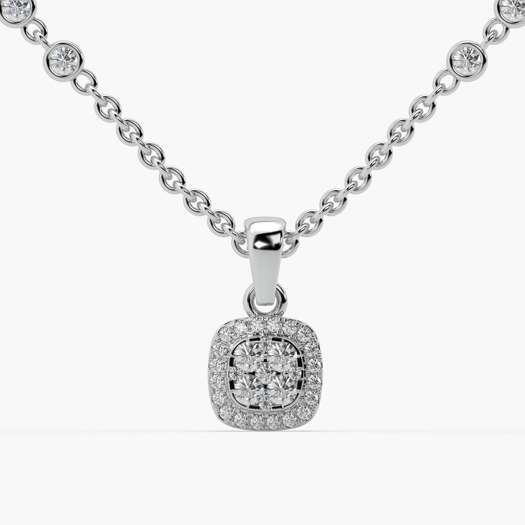 Guru Jewel's Impressive Diamond Studded Silver Only Pendent For Her
