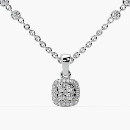 Guru Jewel's Impressive Diamond Studded Silver Only Pendant For Her