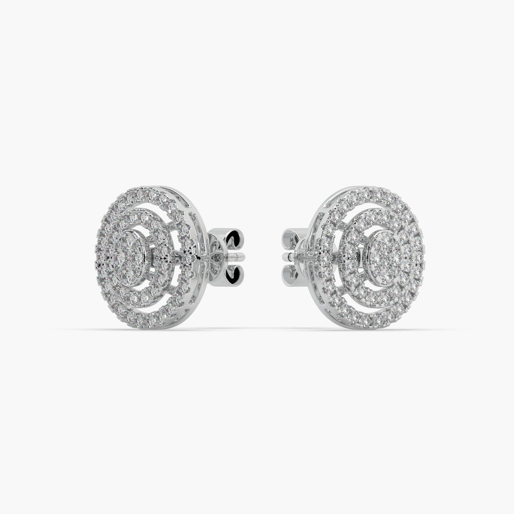 Guru Jewel's Impressive Diamond Studded Silver Earrings For her