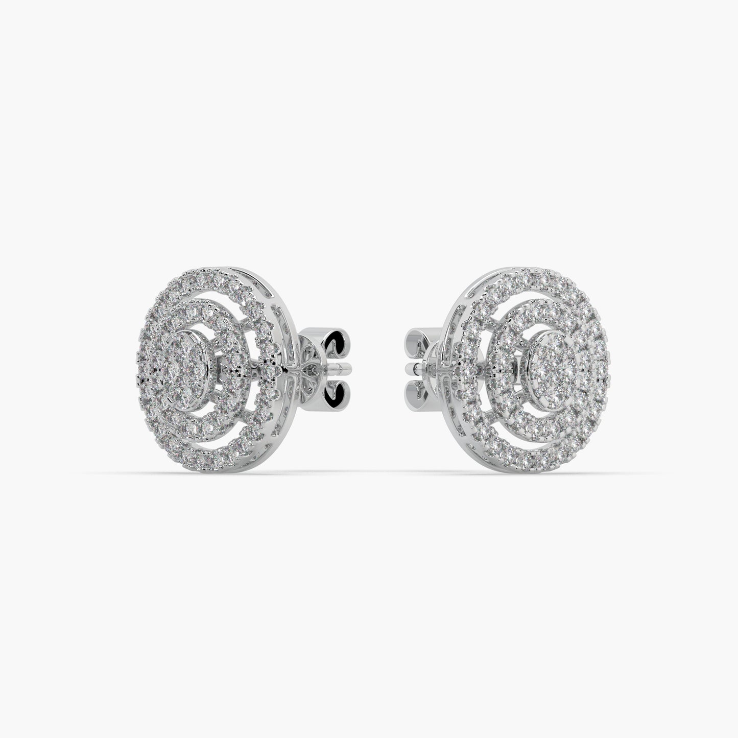 Guru Jewel's Impressive Diamond Studded Silver Earrings For Her