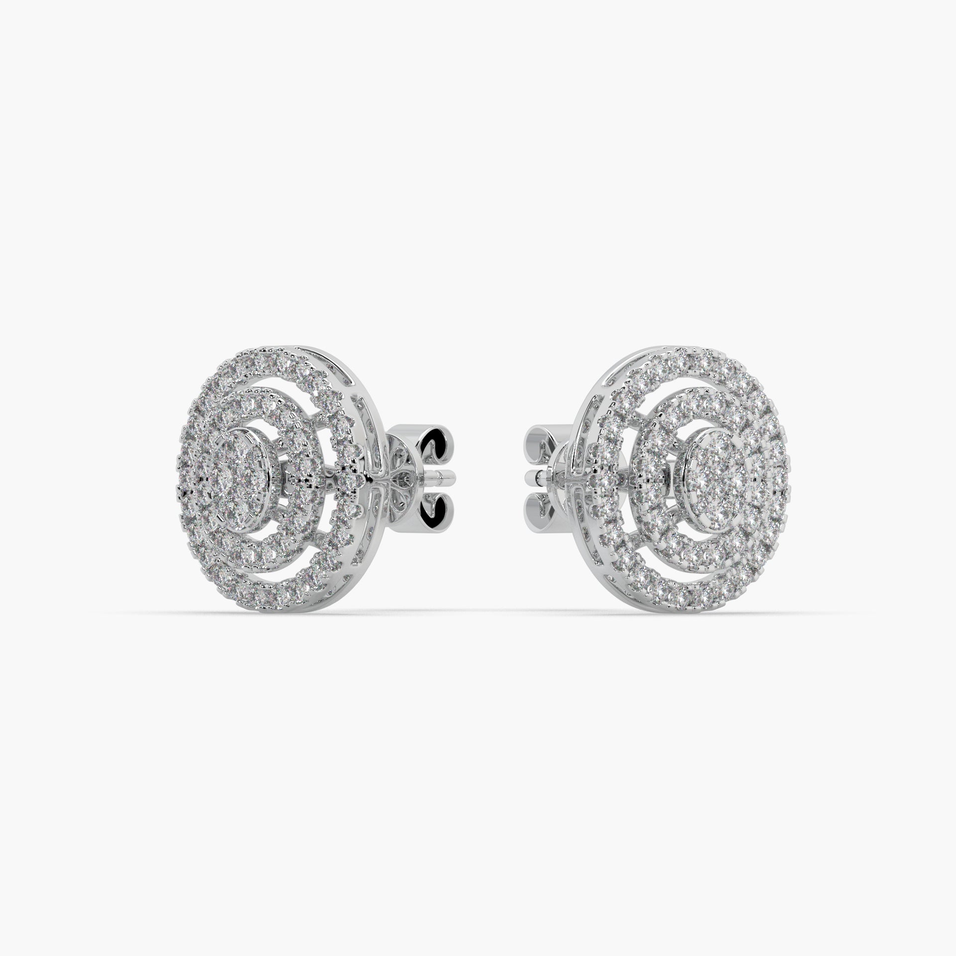 Guru Jewel's Impressive Diamond Studded Silver Earrings For her