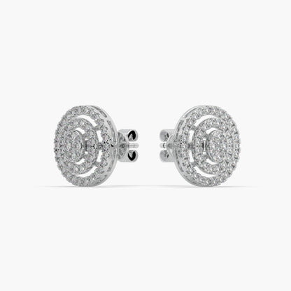 Guru Jewel's Impressive Diamond Studded Silver Earrings For Her