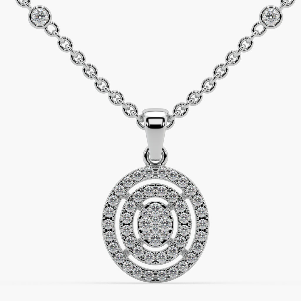 Guru Jewel's Prepossessing Diamond Studded Silver Only Pendent For Her