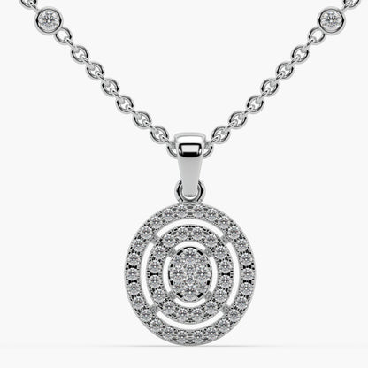 Guru Jewel's Prepossessing Diamond Studded Silver Only Pendant For Her