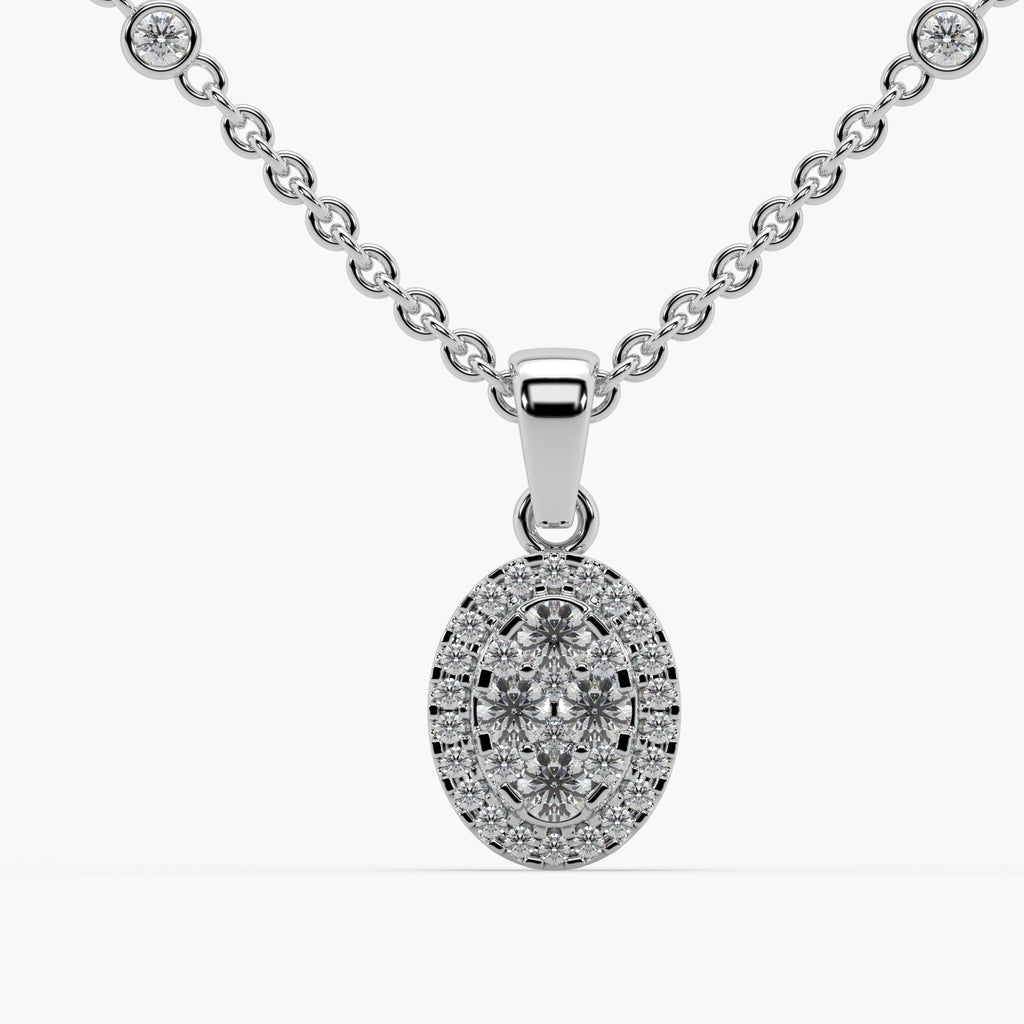 Guru Jewel's Unique Diamond Studded In Silver Only Pendent For Her