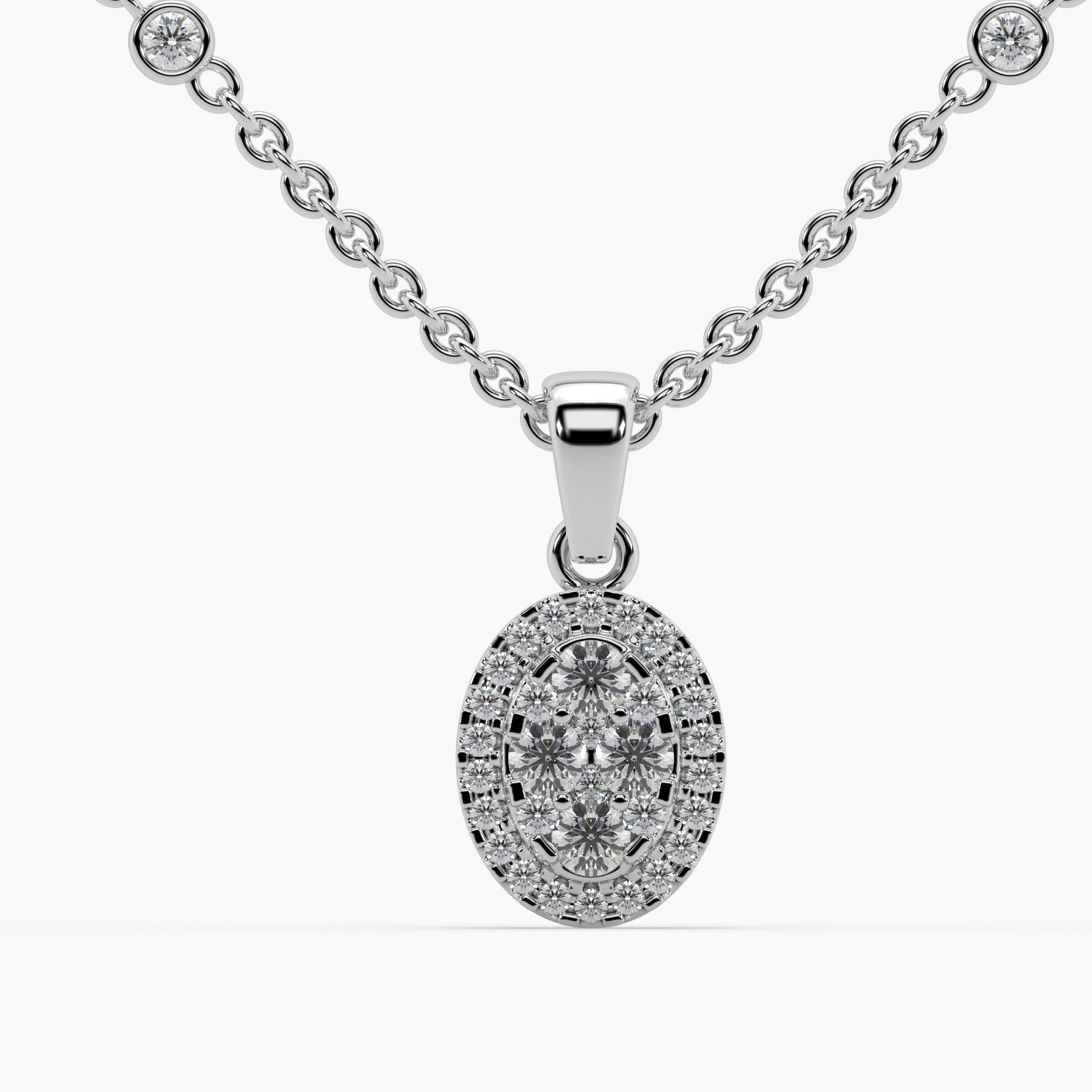 Guru Jewel's Unique Diamond Studded In Silver Only Pendent For Her