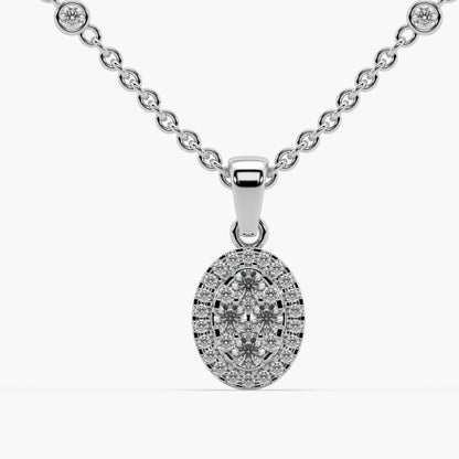 Guru Jewel's Unique Diamond Studded In Silver Only Pendant For Her