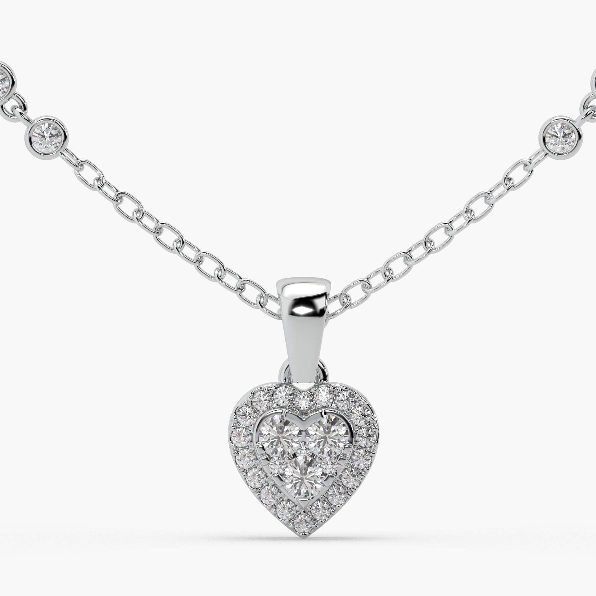Guru Jewel's Attractive Diamond Studded In Silver Only Pendent For Her