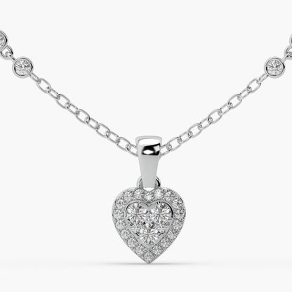 Guru Jewel's Attractive Diamond Studded In Silver Only Pendant For Her