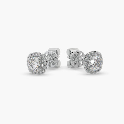 Guru Jewel's Round Solitaire Diamond Studded In Silver Fascinating Earrings For Her