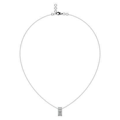 Guru Jewel's Round And Bugget Diamond Studded Beauteous Silver Pendent For Her