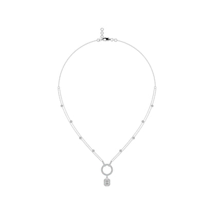 Guru Jewel's Round Diamond Studded Glamorous Silver Pendent For Her