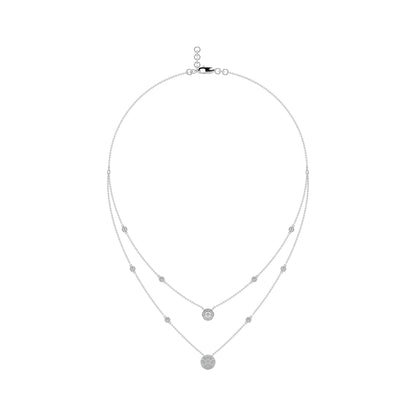 Guru Jewel's Round Diamond Studded Prepossessing Silver Pendent For Her