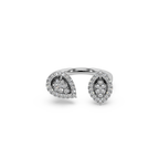 Attractive Twin Style 925 Silver And Diamond Studded Ladies Ring For Her
