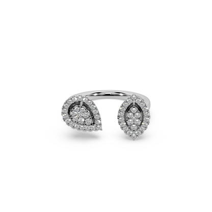 Attractive Twin moissanite 925 Silver Ladies Ring For Her