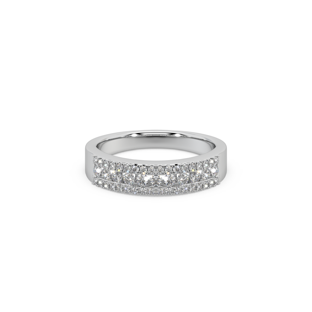 Impressive 925 Silver And Diamond Studded Ladies Ring For Her