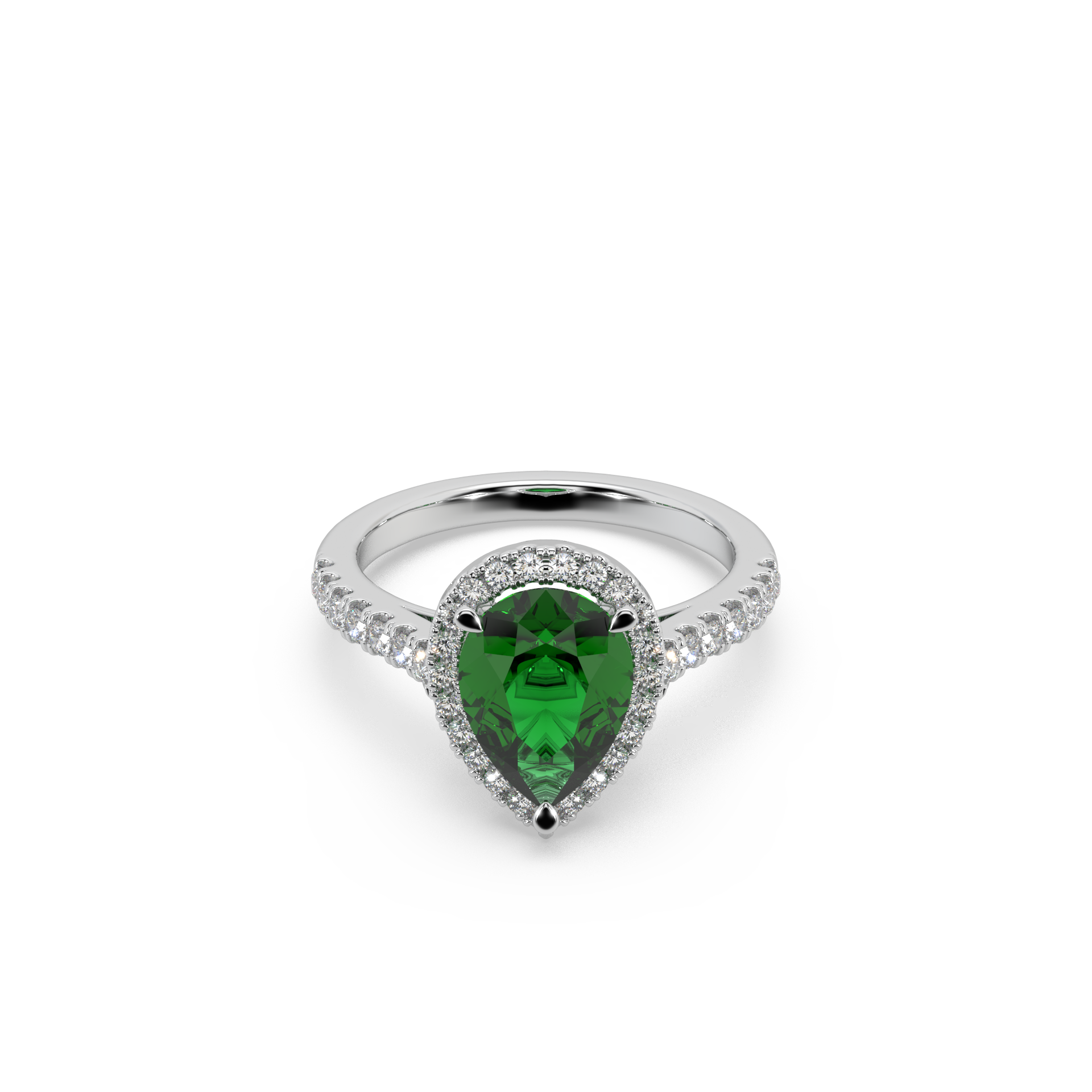 Beautifull 925 Silver And Diamond Green Stone Studded Ladies Ring For Her