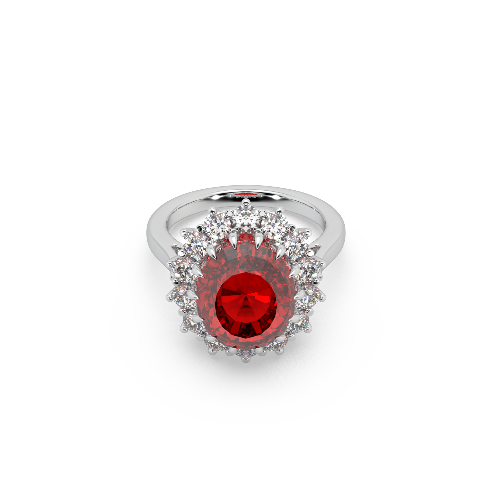 925 Silver Red Stone Ladies Ring For Her