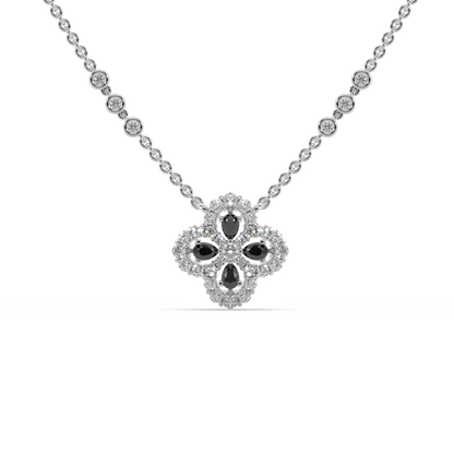 Fascinating 925 Silver And Round Diamond And Black Stone Studded Only Pendant