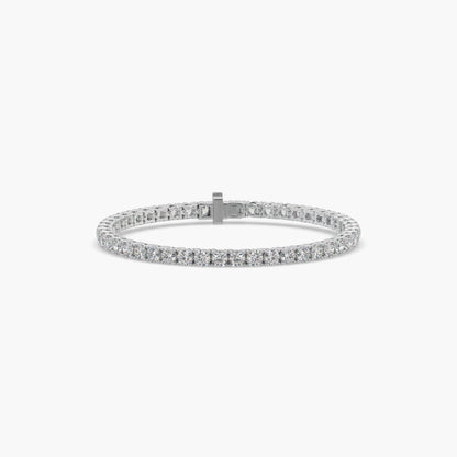 Guru Jewel's Attractive 3.80 MM Round Solitaire Diamond Studded Silver Tennis Bracelet