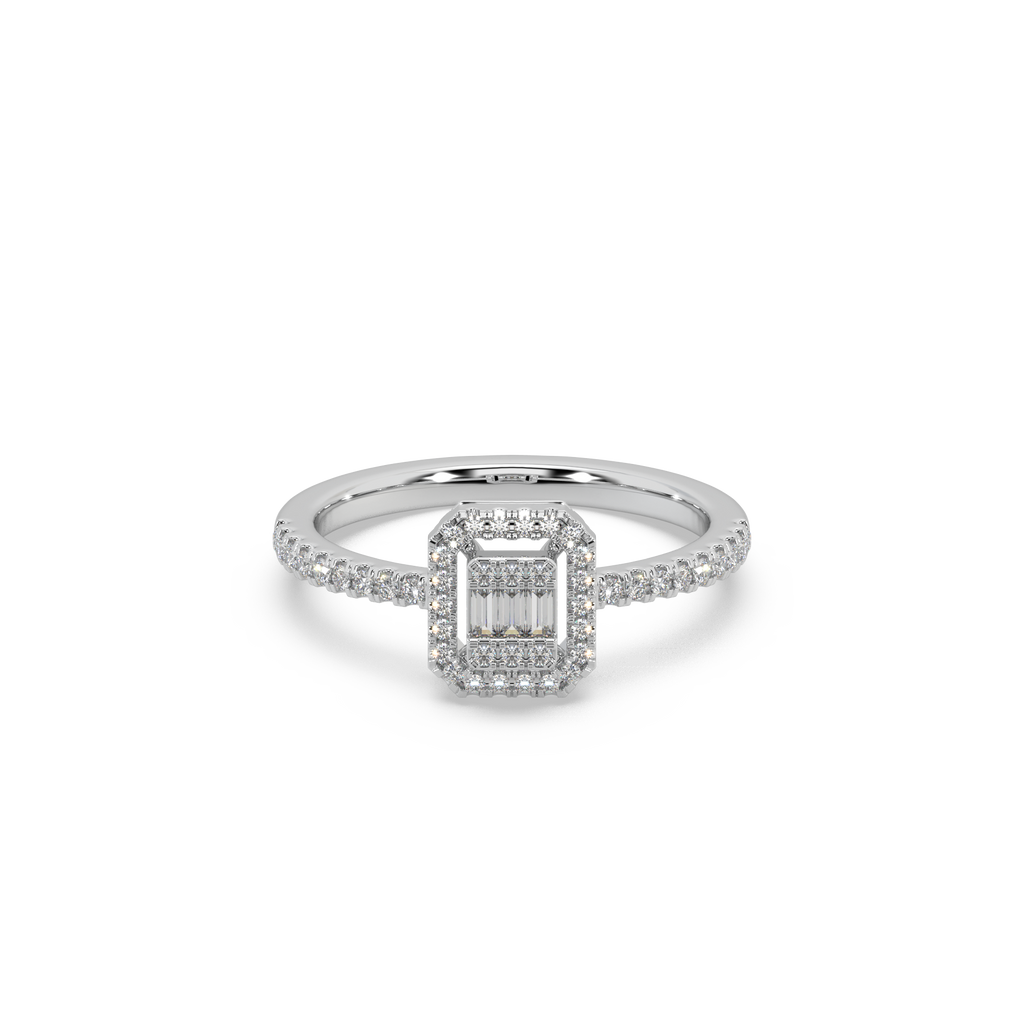 Beautiful 925 Silver And Diamond Studded  Ladies Ring For Her