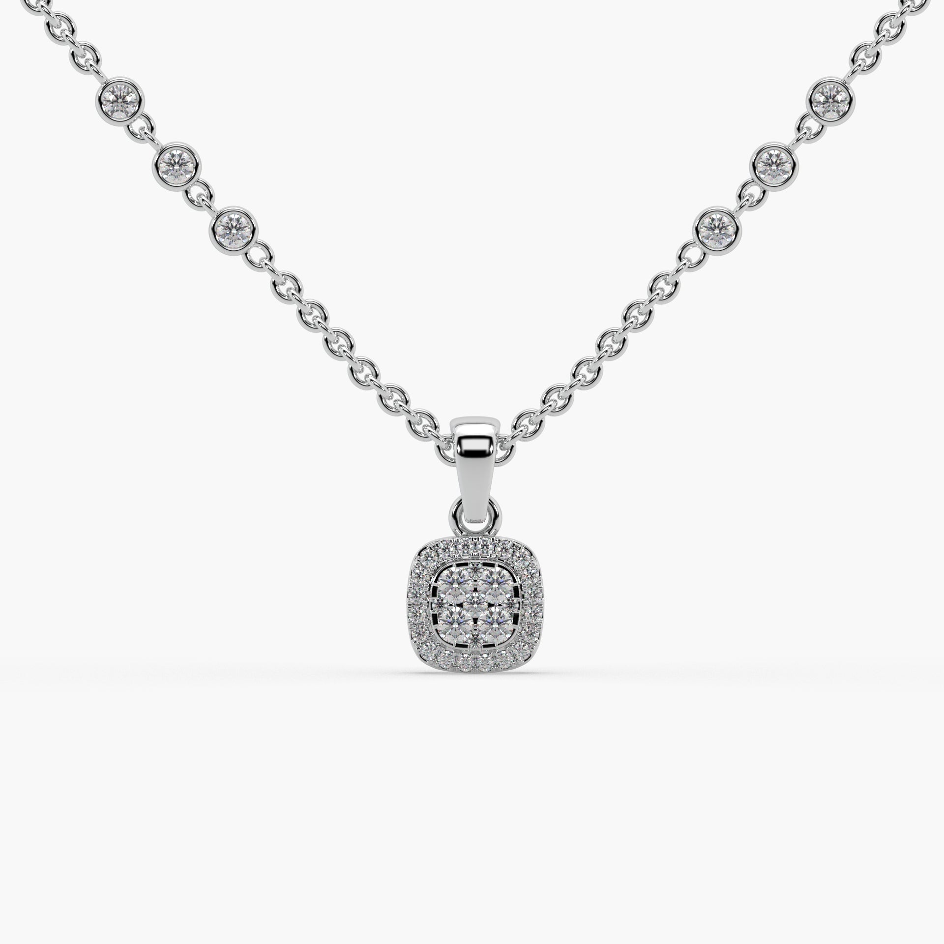 Guru Jewel's Impressive Diamond Studded Silver Only Pendent For Her