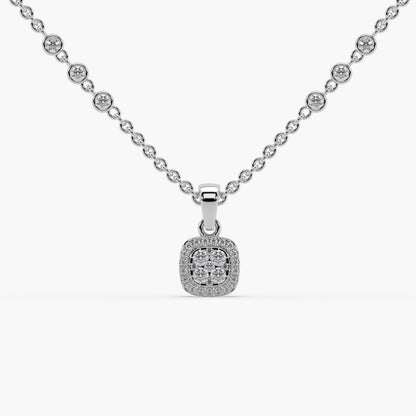 Guru Jewel's Impressive Diamond Studded Silver Only Pendant For Her