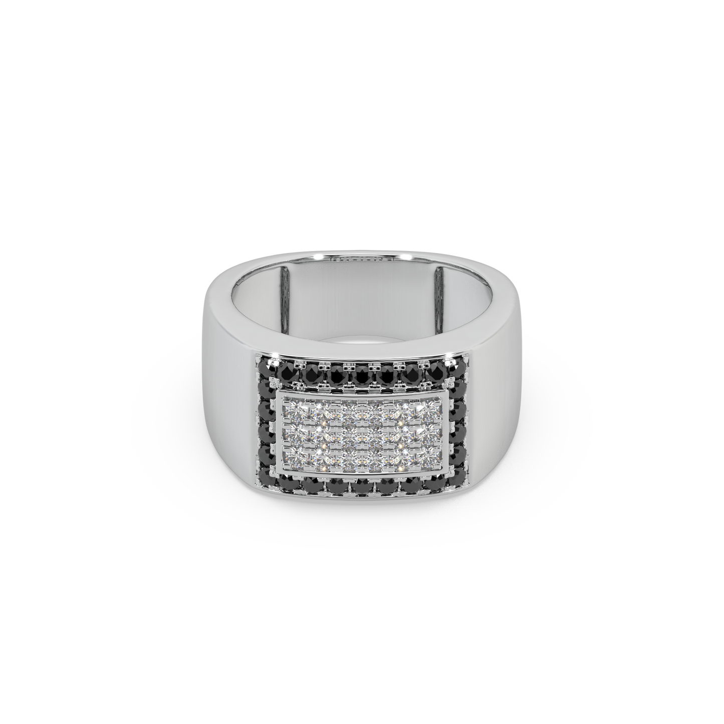 Guru Jewel's Round Diamond And Black Stone Studded Ring For Him