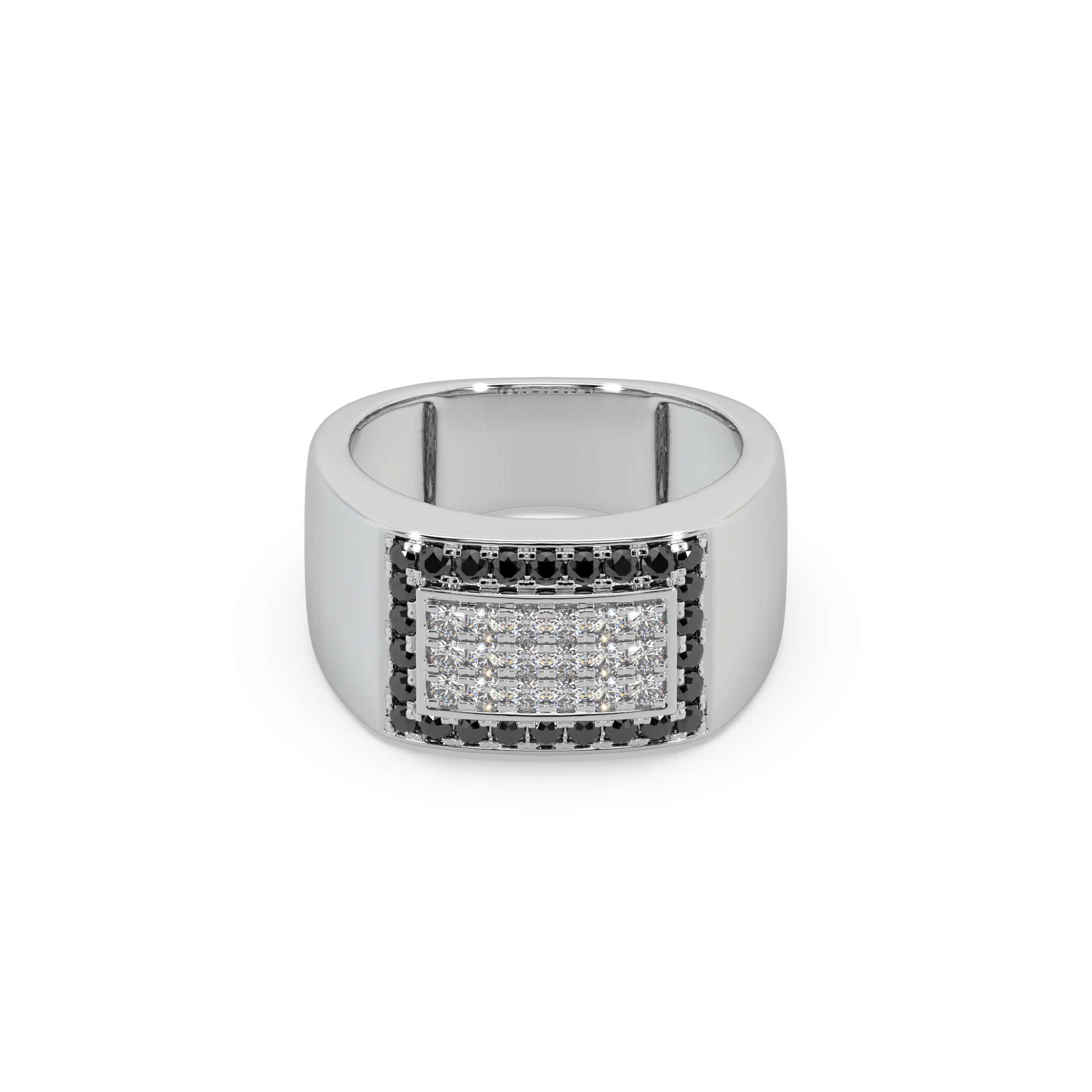 Guru Jewel's Round Diamond And Black Stone Studded Ring For Him