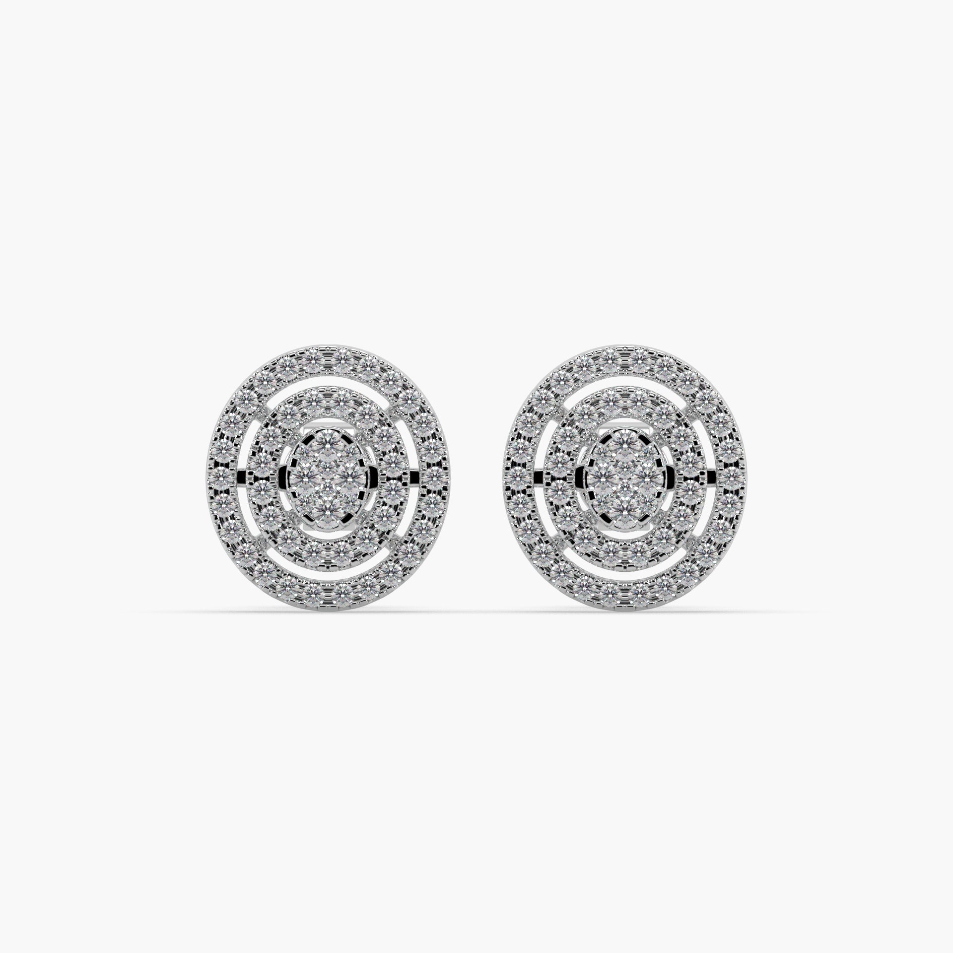 Guru Jewel's Impressive Diamond Studded Silver Earrings For her