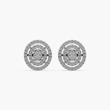 Guru Jewel's Impressive Diamond Studded Silver Earrings For Her