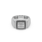 Black Diamond 925 Silver With Diamond Studded Gents Ring For Him