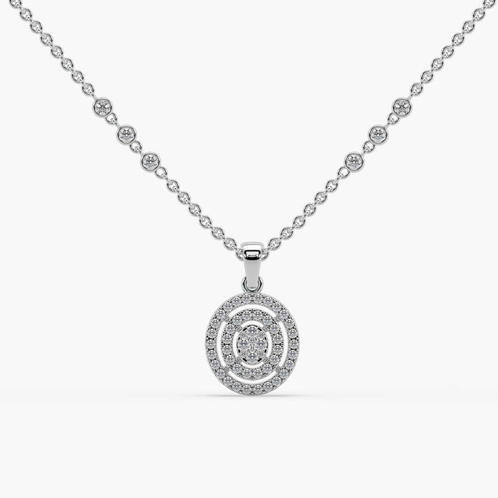 Guru Jewel's Prepossessing Diamond Studded Silver Only Pendent For Her