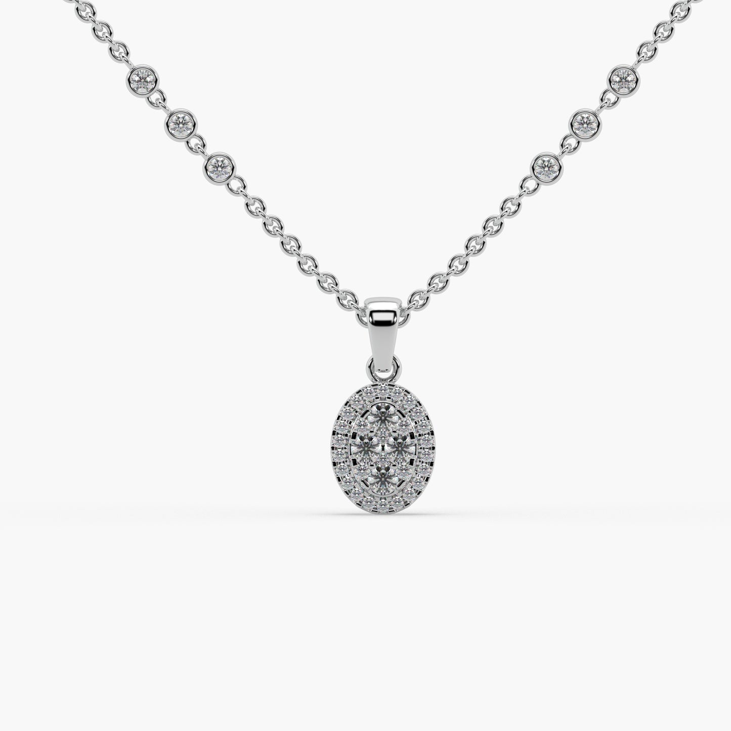 Guru Jewel's Unique Diamond Studded In Silver Only Pendant For Her