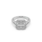 Wonderful 925 Silver And Round Diamond Studded Ladies Ring For Her