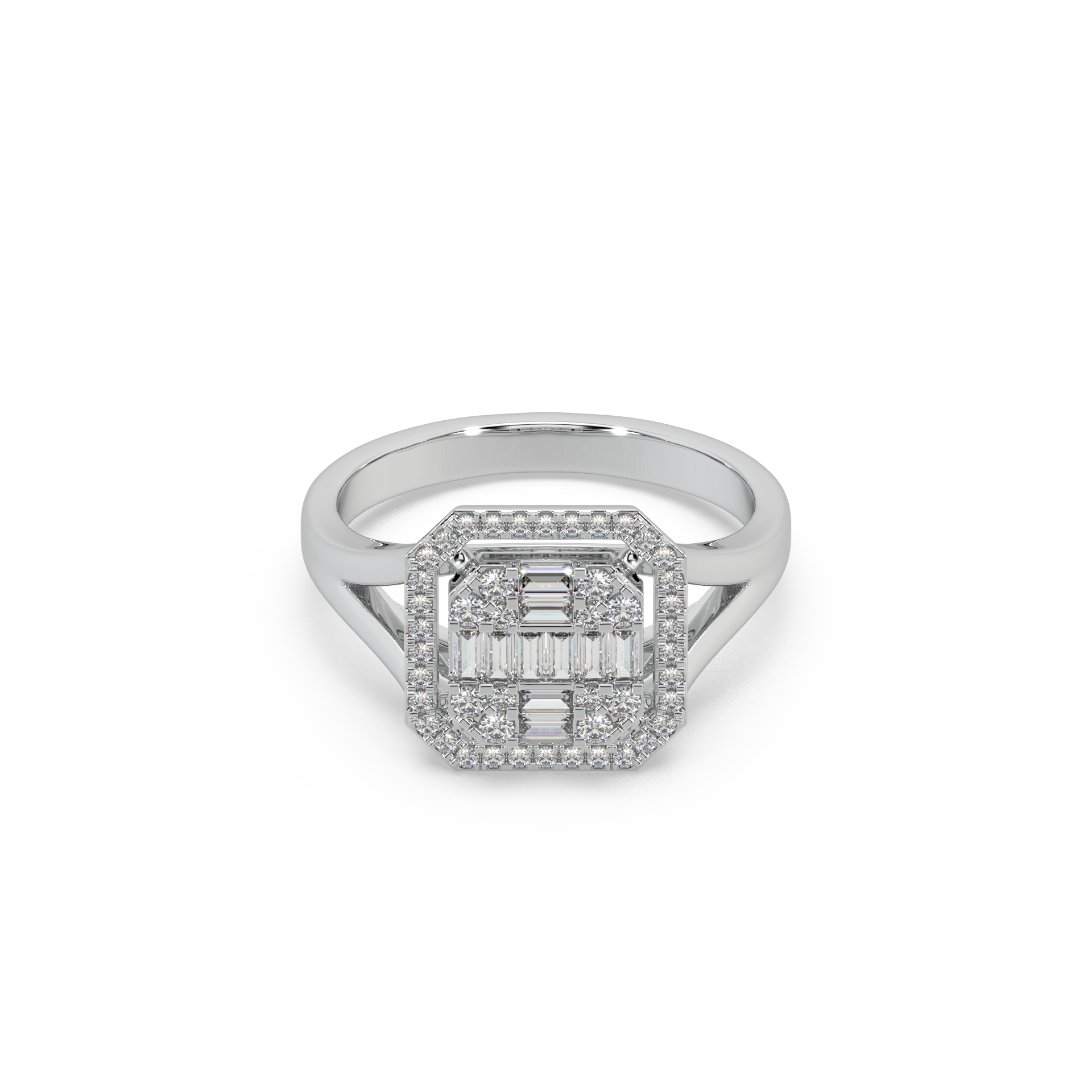 Wonderful 925 Silver And Round Diamond Studded Ladies Ring For Her