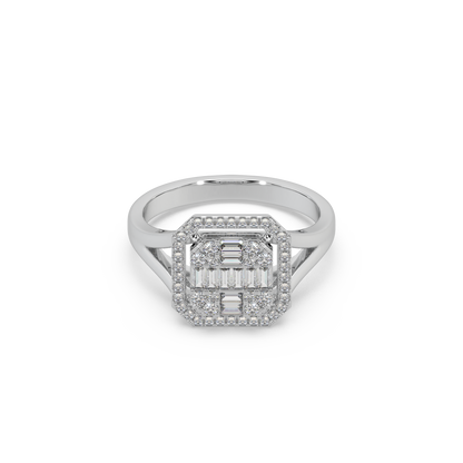 Wonderful 925 Silver Moissanite Studded Ladies Ring For Her