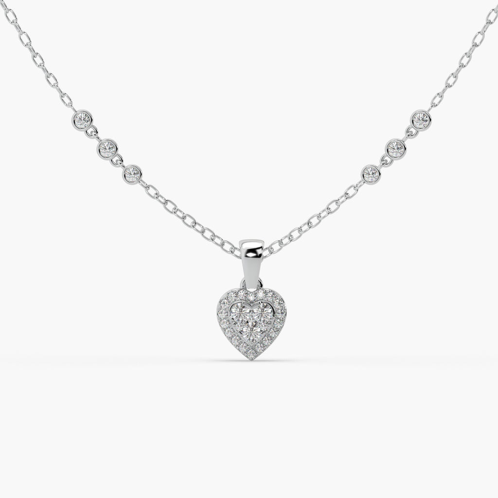 Guru Jewel's Attractive Diamond Studded In Silver Only Pendent For Her