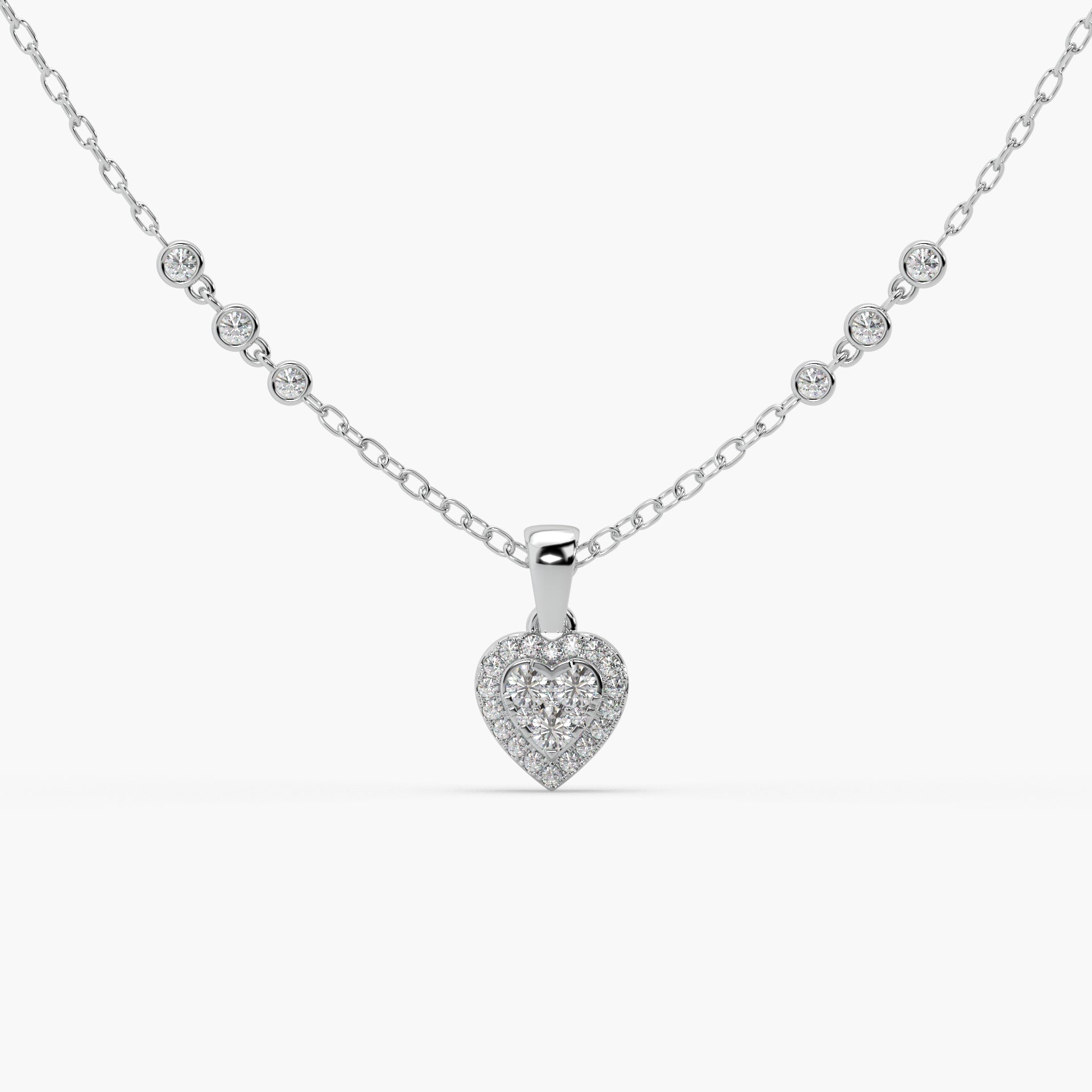 Guru Jewel's Attractive Diamond Studded In Silver Only Pendent For Her