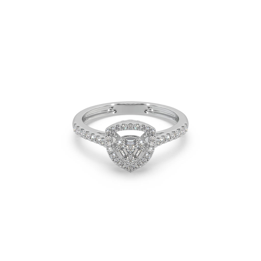 Guru Jewel's Round Diamond Studded Astonishing Silver Ring For her