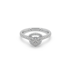 Guru Jewel's Round Diamond Studded Astonishing Silver Ring For her