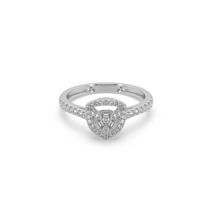 Guru Jewel's Round Diamond Studded Astonishing Silver Ring For Her